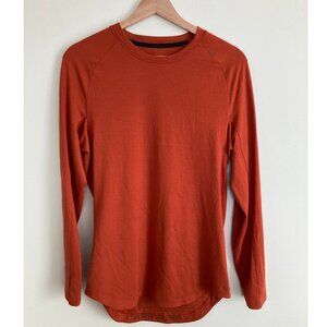 Lululemon Mens XS License to Train Long Sleeve Shirt Rust/Orange Better Everyday